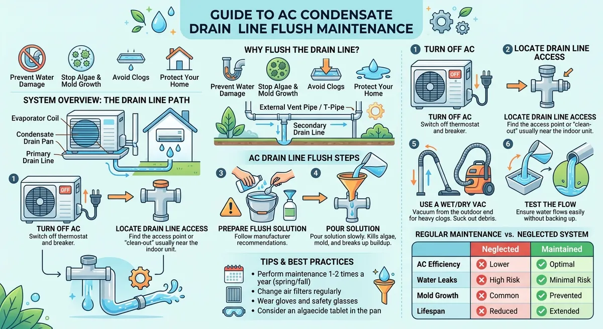 AC condensate drain line flush maintenance guide