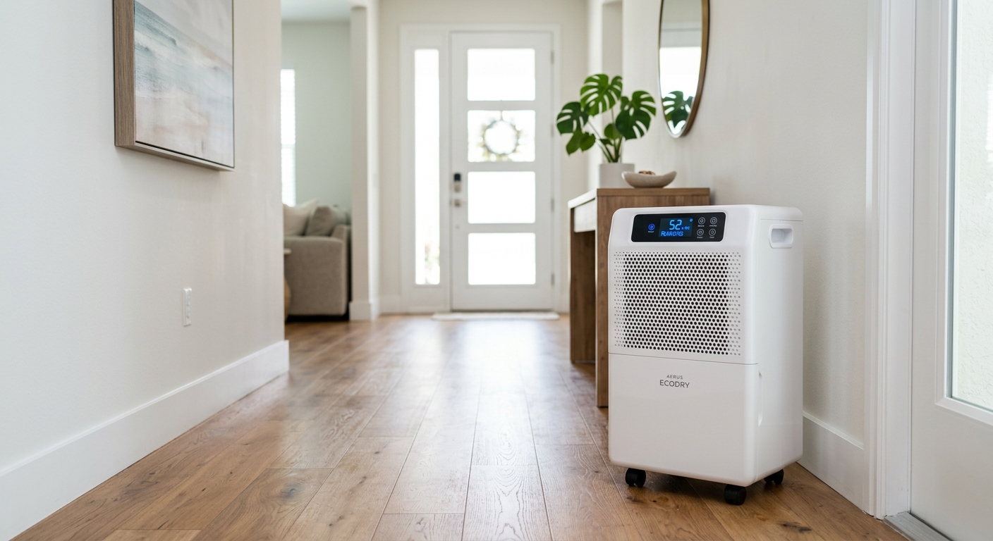 Whole-home dehumidifier unit in a modern Florida home